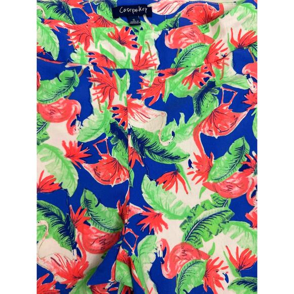 Casey Key Pants Flamingo Print Stretch Capri Pants Size Women's Small - Picture 2 of 2